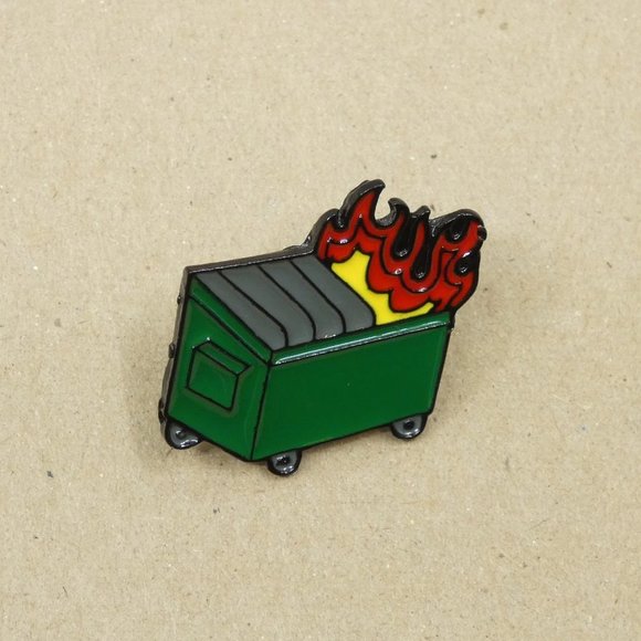 FREE ADD ON WITH PURCHASE Snarky Dumpster Fire Enamel Pin - Picture 1 of 3